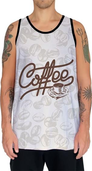 Imagem de Camiseta Regata Estampas Eu amo Café Coffee Grãos Arte HD 9