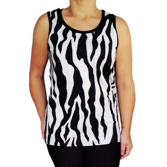 Imagem de Camiseta Regata Feminina Básica Peças Sortidas Costas em Preto Suplex Light Pp ao Plus Size