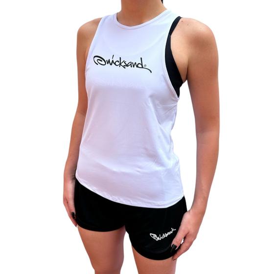 Imagem de Camiseta regata feminina poliamida quicksand branca