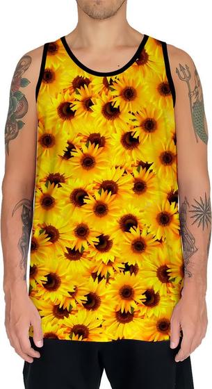 Imagem de Camiseta Regata Flor do Sol Girassol Natureza Amarela HD 13