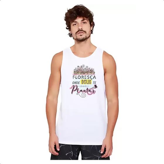 Imagem de Camiseta Regata Floresca onde Deus te plantar