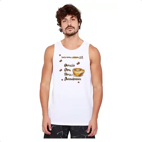 Camiseta Regata Forma a palavra CAFE - Alearts Imagem de Camiseta Regata Forma a palavra CAFE