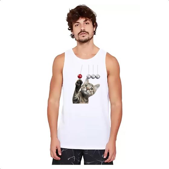 Imagem de Camiseta Regata Gatinho brincando com pendulo