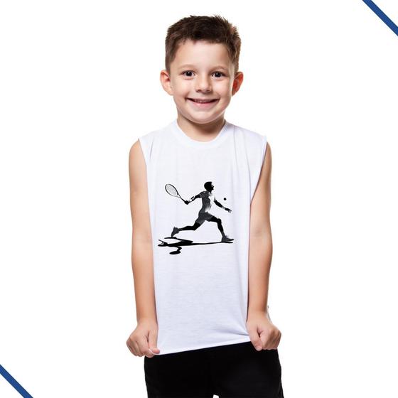 Imagem de Camiseta Regata Infantil Meino Menina Tenis Esporte Tenista Jogador Jogar