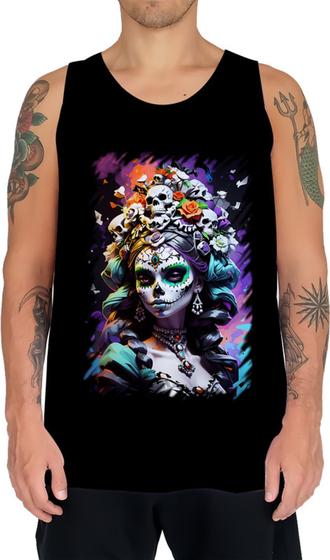 Imagem de Camiseta Regata La Catrina Mexicana Dama Esqueleto 17