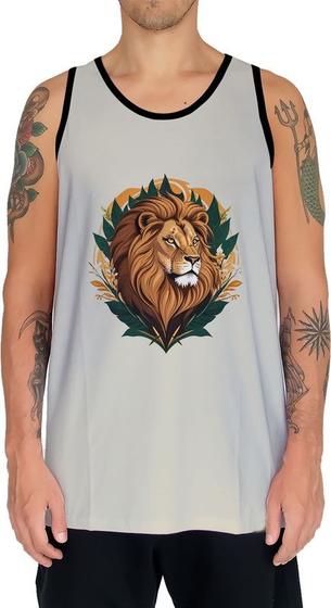 Imagem de Camiseta Regata Leão Rei da Selva Savana Rosto Estampa HD 2