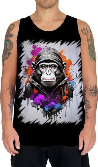 Imagem de Camiseta Regata Macaco Monkey Ilustrado Vetor 1