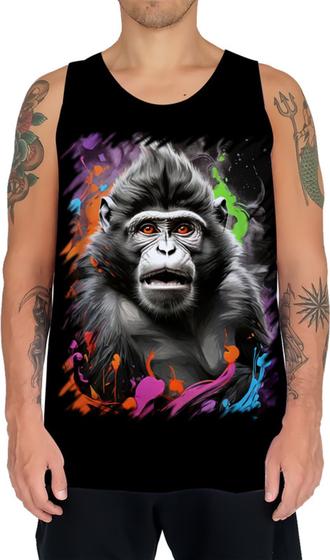 Imagem de Camiseta Regata Macaco Monkey Ilustrado Vetor 5