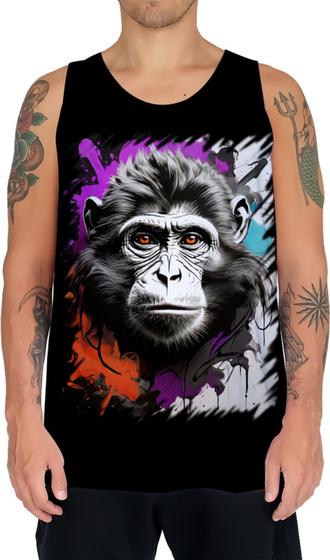 Imagem de Camiseta Regata Macaco Monkey Ilustrado Vetor 8