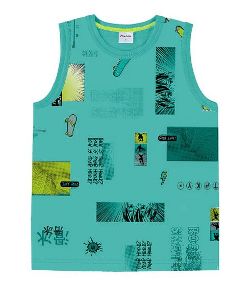 Imagem de Camiseta Regata Machão Menino Estampada Verde