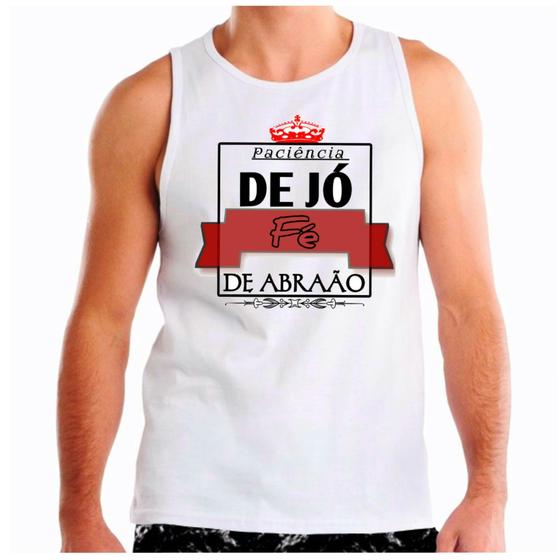 Imagem de Camiseta regata masculina paciência Jó fé Abraão gospel cristã