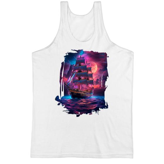 Imagem de Camiseta Regata Navio pirata noite purpura