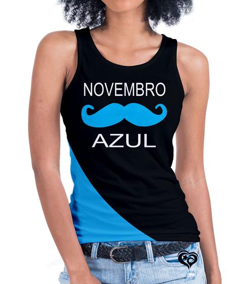 Imagem de Camiseta regata Novembro Azul FEMININA Blusa Preto