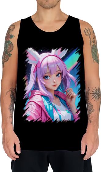 Imagem de Camiseta Regata Páscoa Coelhinha Traços Vaporwave 2