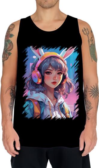 Imagem de Camiseta Regata Páscoa Coelhinha Traços Vaporwave 9