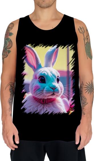 Imagem de Camiseta Regata Páscoa Coelhinho Traços Vaporwave 7