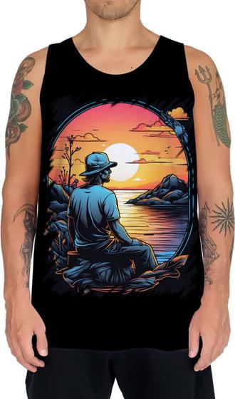 Imagem de Camiseta Regata Pesca Esportiva Pôr do Sol Peixes 18