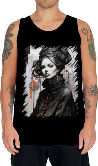 Imagem de Camiseta Regata Pintura a Carvão Mulher Arte 16