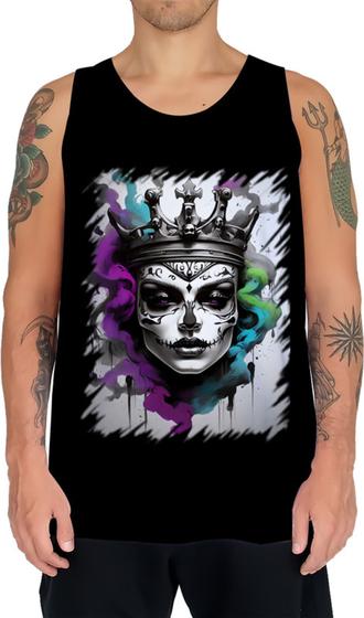 Imagem de Camiseta Regata Rainha Mexicana Dama Esqueleto 4