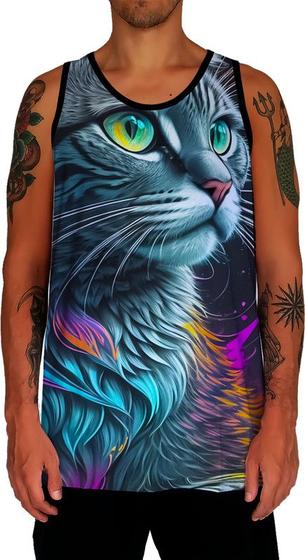 Imagem de Camiseta Regata Rave Gato Psicodélico Good Vibe Psicodelia 2