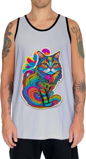 Imagem de Camiseta Regata Rave Gato Psicodélico Good Vibe Psicodelia 9