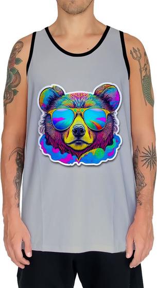 Imagem de Camiseta Regata Rave Urso Psicodélico Arco Iris Good Vibes 3