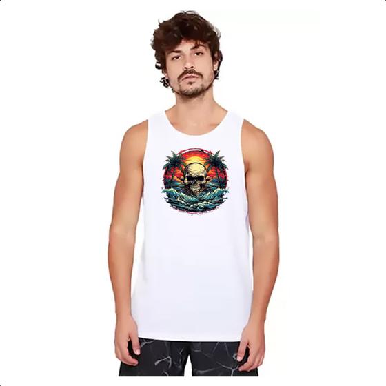 Imagem de Camiseta Regata Skull Sea Arte Sunset