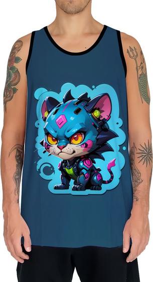 Imagem de Camiseta Regata Tshirt Animais Cyberpunk Onça Felinos HD 1