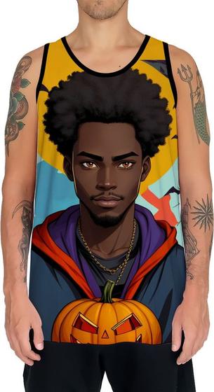 Imagem de Camiseta Regata Tshirt Halloween Bruxo Afro Mago Negro 1