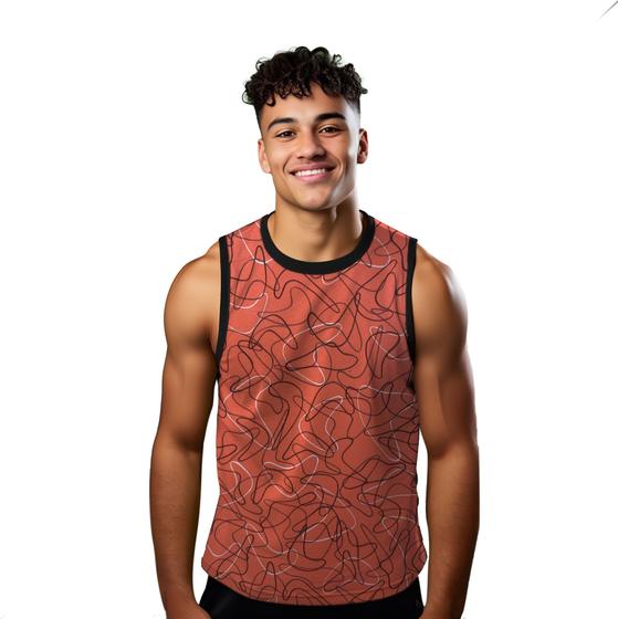 Camiseta Regata Verão Estilo Moda Praia Linhas Cartoon Preto Branco 1085 - SMOKE Imagem de Camiseta Regata Verão Estilo Moda Praia Linhas Cartoon Preto Branco 1085