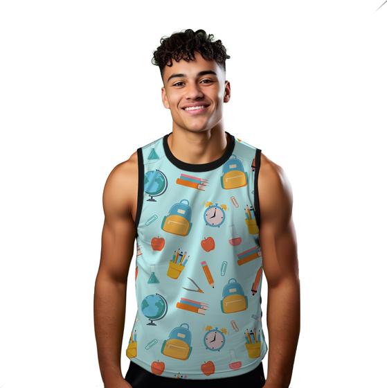 Imagem de Camiseta Regata Verão Estilo Moda Praia Mochila Escola Material Funny 1314