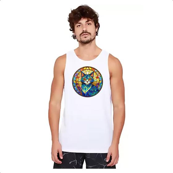 Imagem de Camiseta Regata Vitral Gato