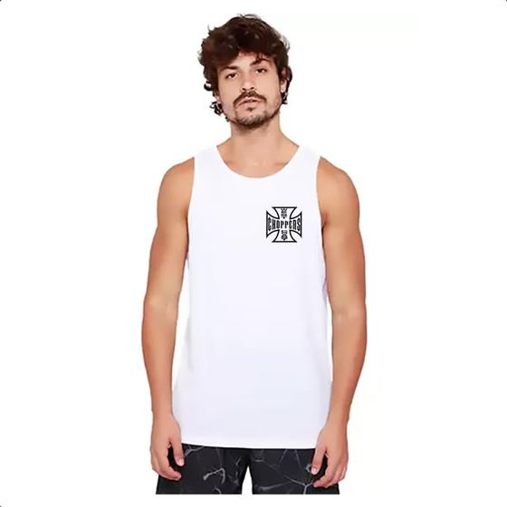 Imagem de Camiseta Regata West coast chopper cruz vazada brasao