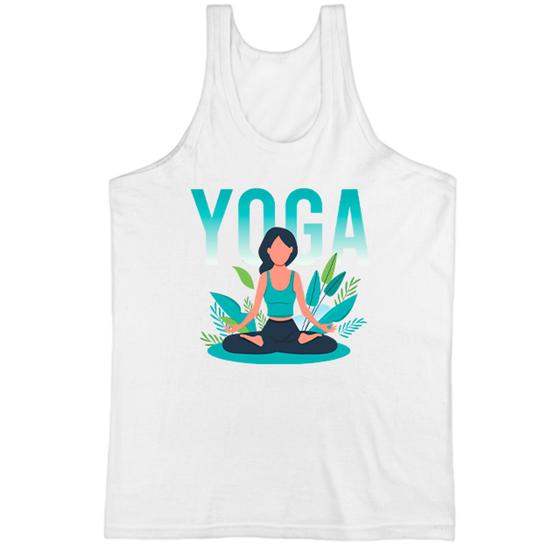 Imagem de Camiseta Regata Yoga meditacao plantas verdes