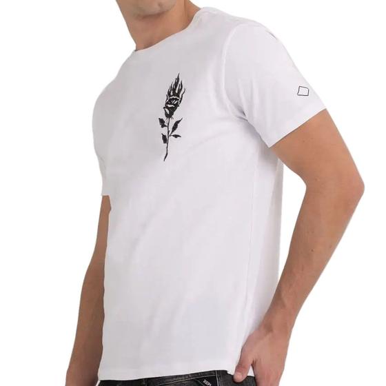 Imagem de Camiseta Replay Masculina Flowers Branca