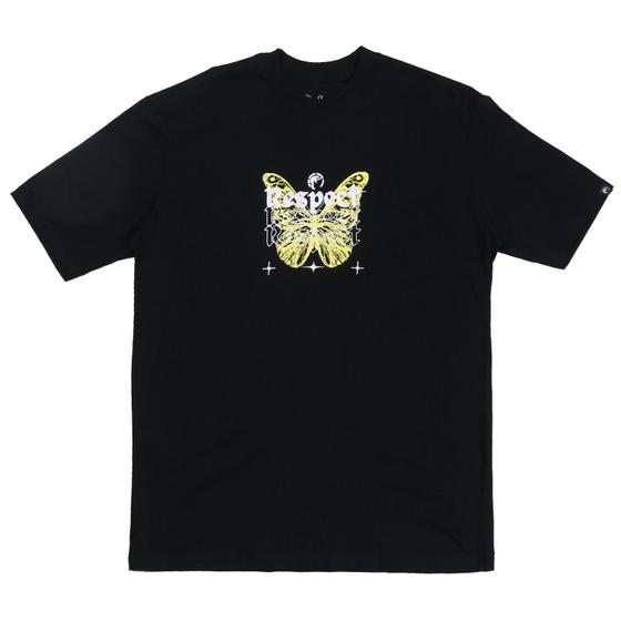 Imagem de Camiseta Respect Butterflye Yellow Regular Preto