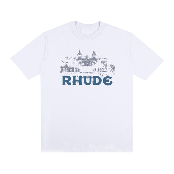 Imagem de Camiseta Rhude Castle Manga Curta Camisa Oversized Basic Streetwear 100% Algodão