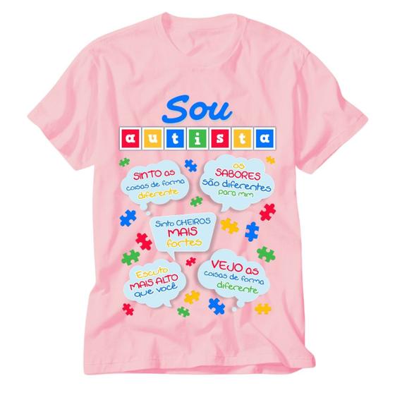 Imagem de Camiseta Rosa Autismo eu amo alguém que tem autismo