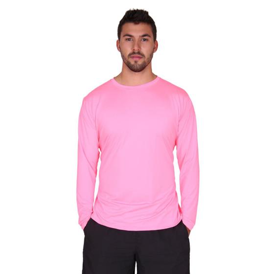 Imagem de Camiseta Rosa Neon Proteção Uv50 Para Esportes Ao Ar Livre Pesca, Corrida Ciclismo Montanhismo