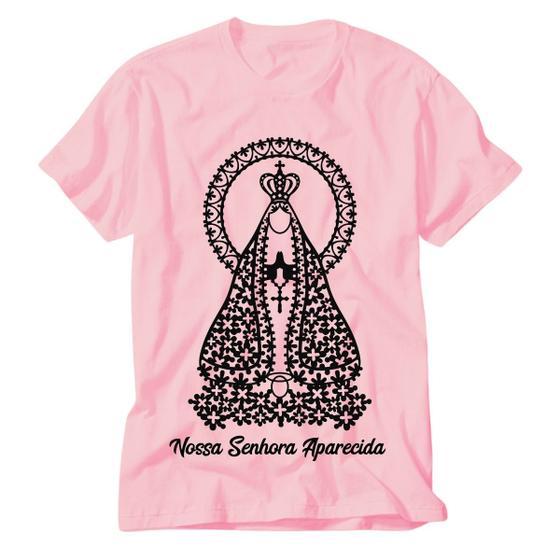 Imagem de Camiseta Rosa Nossa Senhora Aparecida intercessora Romaria