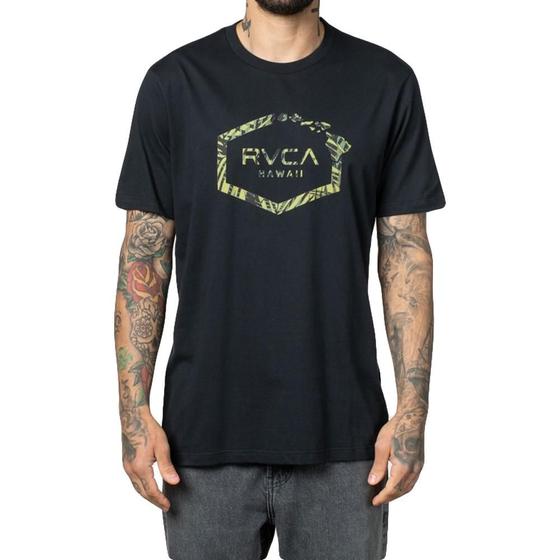 Imagem de Camiseta RVCA Hawaiian Hex WT23 Masculina Preto