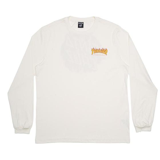 Imagem de Camiseta Santa Cruz Manga Longa Thrasher Flame Dot Off White