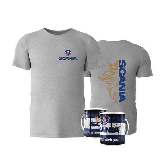 Imagem de Camiseta Scania Gold 100% Algodão e Caneca Scania Dourado