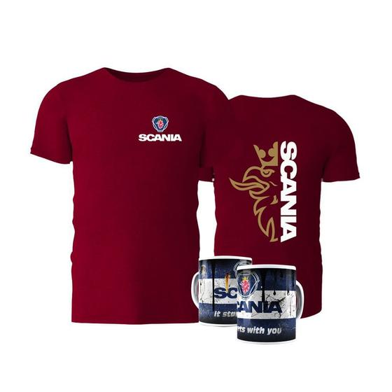 Imagem de Camiseta Scania Gold 100% Algodão e Caneca Scania Dourado