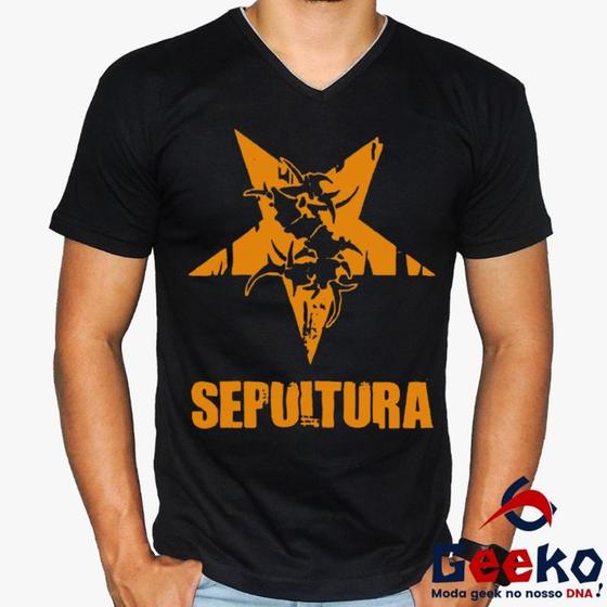 Imagem de Camiseta Sepultura 100% Algodão Rock Nacional Geeko