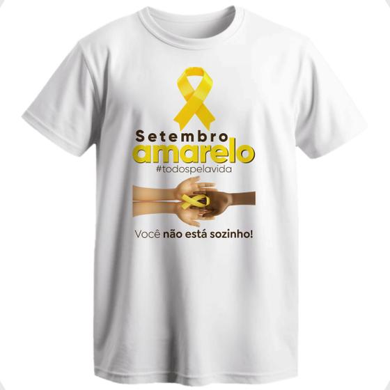 Imagem de camiseta setembro amarelo cuidar da mente é cuidar da vida