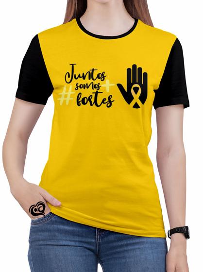 Camiseta Setembro Amarelo Feminina blusa Mão - Alemark - Camiseta ...