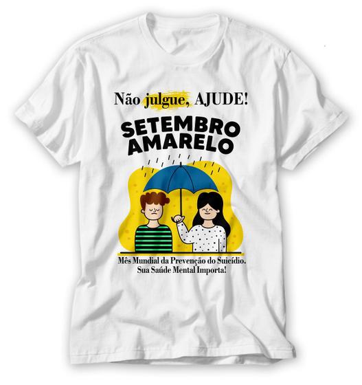 Imagem de Camiseta Setembro Amarelo Não Julgue, AJUDE, Campanha