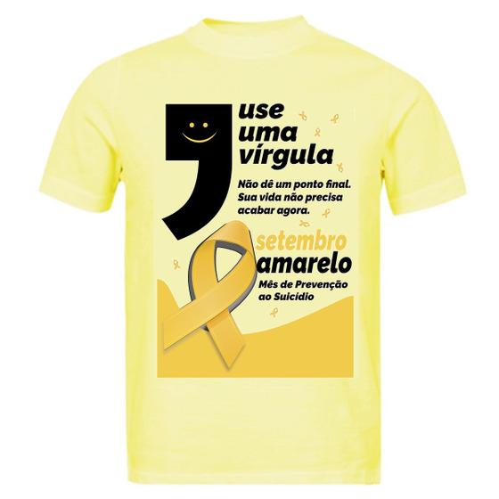 Imagem de Camiseta Setembro Amarelo Unissex Blusa Luta Contra Suicidio