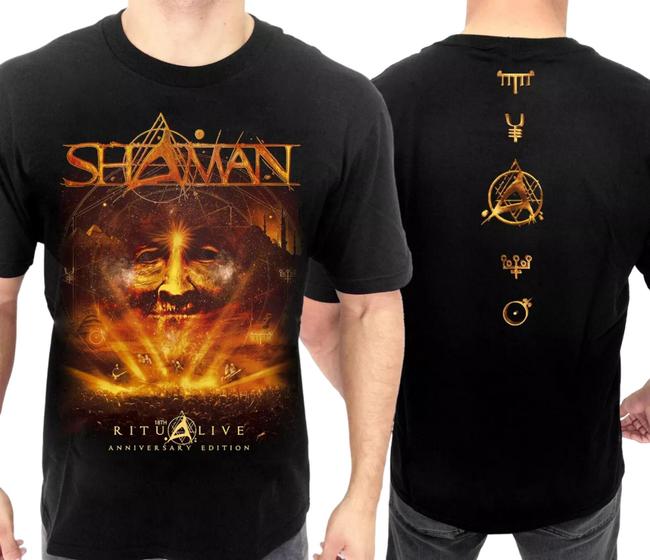Imagem de Camiseta Shaman Ritual Live Banda de Rock Blusa Oficial Licenciado Adulto Unissex Of0033